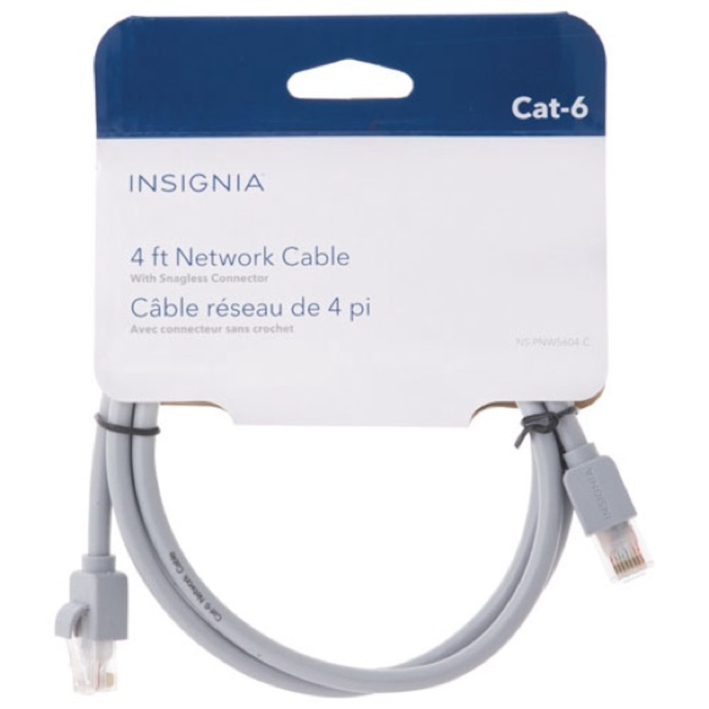 Insignia 1.2m (4 ft.) Cat6 Ethernet Cable - Grey